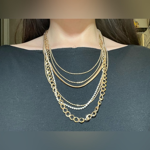 6 Strand Gold Necklace - Picture 3 of 4